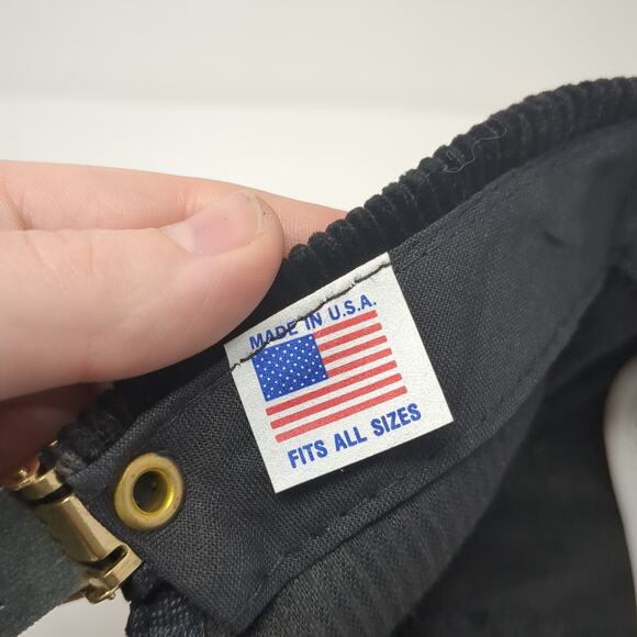 Coors Rodeo Slideback Hat Black One Size Solid Leather Strap Corduroy - Picture 8 of 8